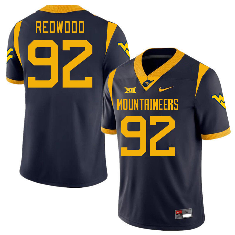 Men #92 Asani Redwood West Virginia Mountaineers College 2024 New Uniforms Football Jerseys Stitched